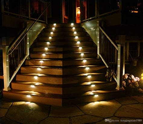 Discount Solar Stair Lights Outdoor Led Step Lighting 2 Leds Stainless