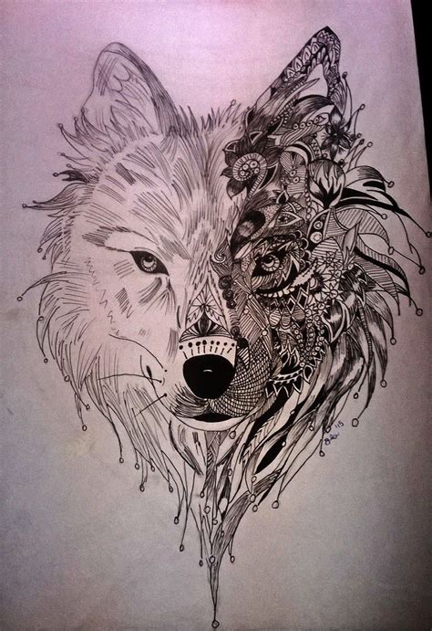 Coloriage et illustration d'une tête de loup; Idées de tatouage de loup mandala - Tattoo.online - Tatouage in 2020 | Mandala wolf, Mandala ...