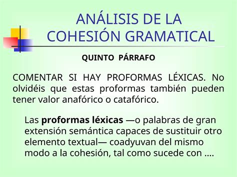 La cohesión La cohesión gramatical ppt