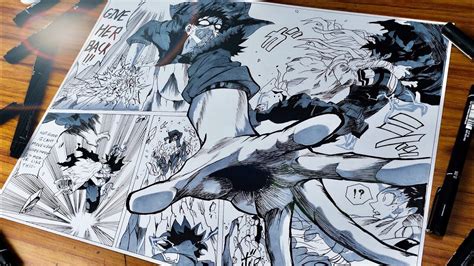 Drawing A Manga Page My Hero Academia Deku Vs Overhaul Youtube