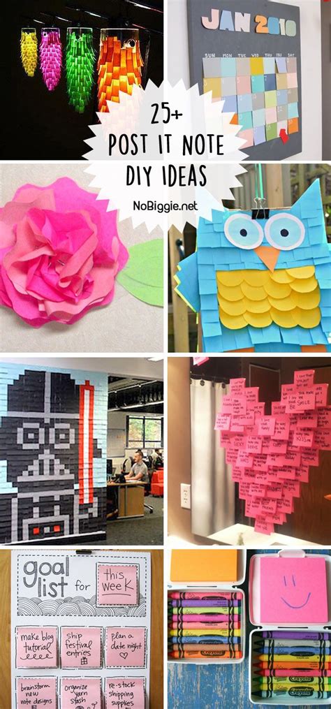 25 Post It Note Diy Ideas Notes Diy Post It Notes Sticky Note Crafts