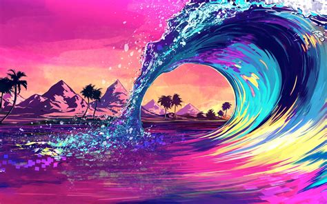 1680x1050 Retro Wave Ocean 1680x1050 Resolution Wallpaper Hd Artist 4k