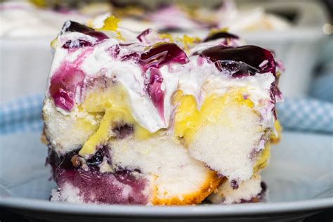 Cut the angels cake into cubes. Lemon Blueberry Heaven on Earth Cake - 12 Tomatoes