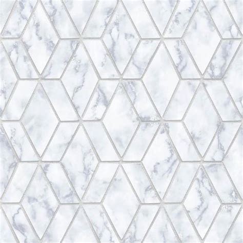 Seabrook Marble Tile Gray And Metallic Silver Wallpaper Decoratorsbest