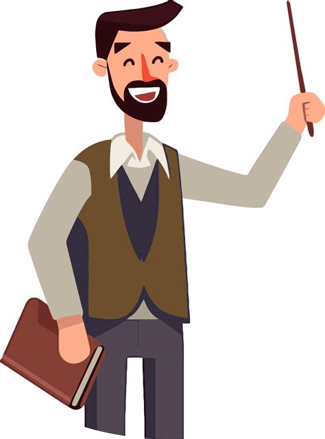 Smiling Male Teacher Character Pointing 23254079 Png