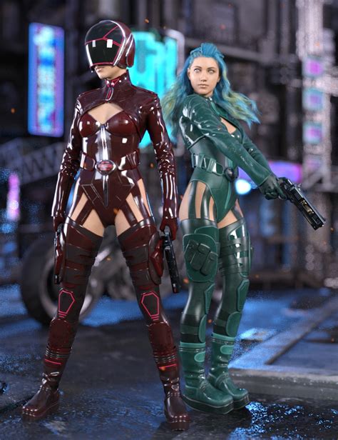 Sci Fi Rebel Rider Outfit For Genesis Females Bundle Daz D