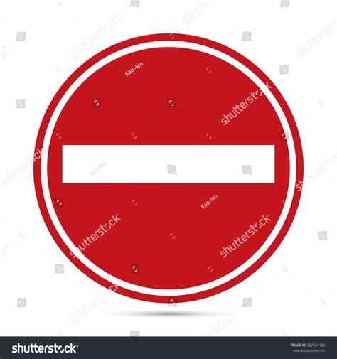 Traffic Sign Warning Red Circle Icon Stock Vector