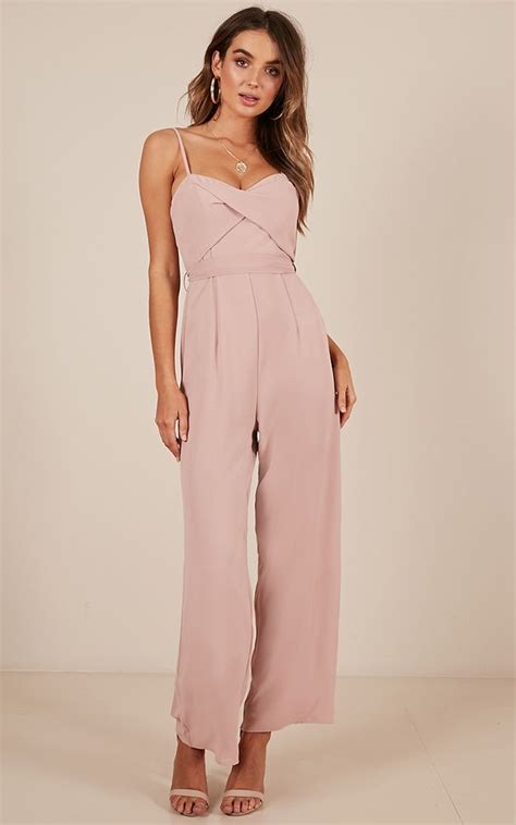 Through The Clouds Jumpsuit In Blush Showpo Bridesmaids Jumpsuits Summer Occasion Dress