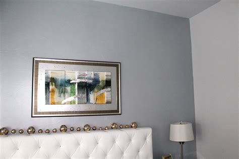 Silver And Blue Hue Metallic Paint On Accent Wall Dallas Tx Painter