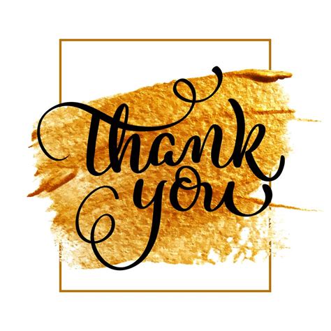 Thank You Day Text On Acrylic Gold Background Hand Drawn Calligraphy