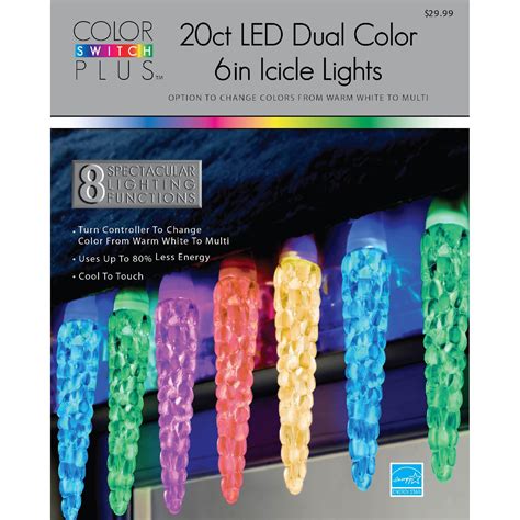 Christmas led motif lights santa trains gifts 250x75cm outdoor standing sponsored. Color Switch Plus 20ct Dual Color Large Icicle LED ...