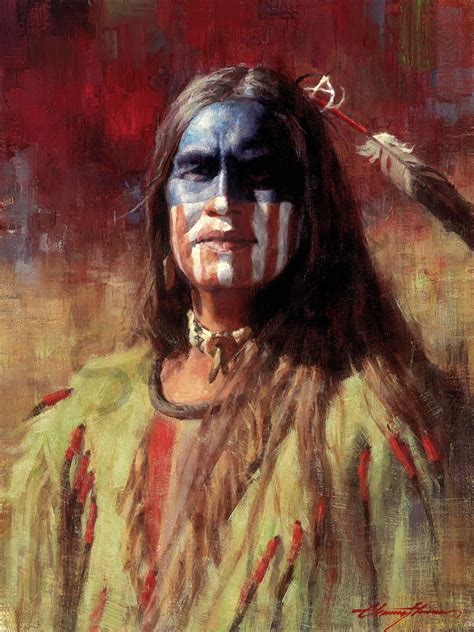 Native American Art Indian Painting American Brave
