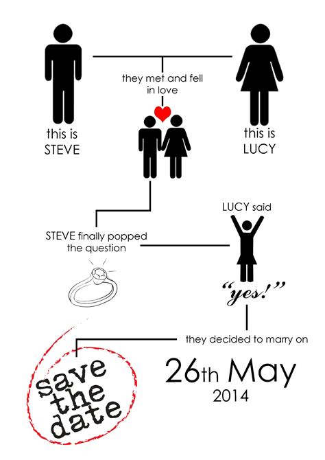 Modern And Funny Stick Men Save The Date Cards By Bliss Designs Printed Onto Quality White Si