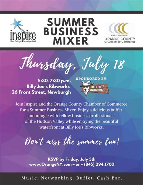 Inspire Summer Mixer 2019event Flyer Orange County Chamber Of Commerce