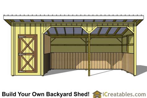 12x24 Run In Shed And Tack Room Plans Run In Shed Horse Barn Plans