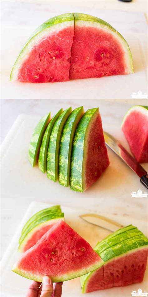 How To Cut A Watermelon Cubes Sticks Wedge Pitchfork Foodie Farms