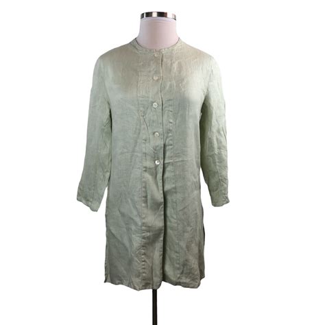 Giorgio Armani Linen Flax Button Up Tunic Top Lagonlook Overpiece Size 12 H11382 Ebay