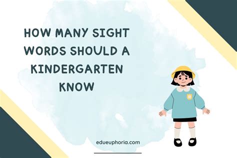 How Many Sight Words Should A Kindergarten Know