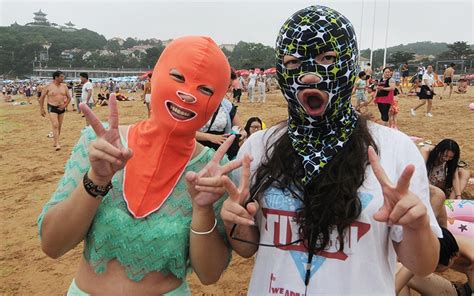 Are You Beach Ready Chinas Facekini Craze In Pictures