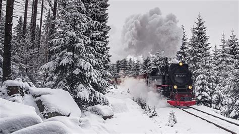 Steam Train Snow Winter Trees 1600x900 Winter Hd Wallpaper Pxfuel