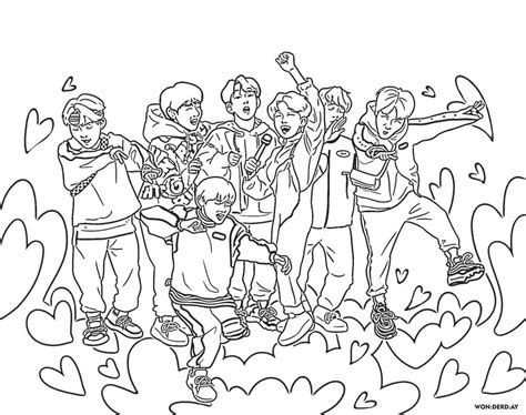 Bts Band Coloring Page