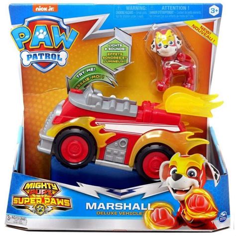 Paw Patrol Mighty Pups Themed Vehicle Marshall Deluxe Vehicle Toyzone
