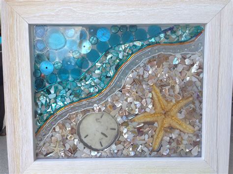 One Of A Kind Mosaics Made With Buttons Beads And Doodads Beach Glass Art Sea Glass Crafts
