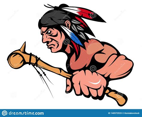 American Indian Chief Mascot Graphic Indian Warrior With A Traditional