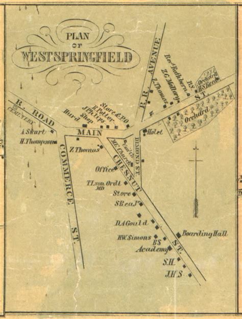 West Springfield Springfield Township Pennsylvania 1855 Old Town Map