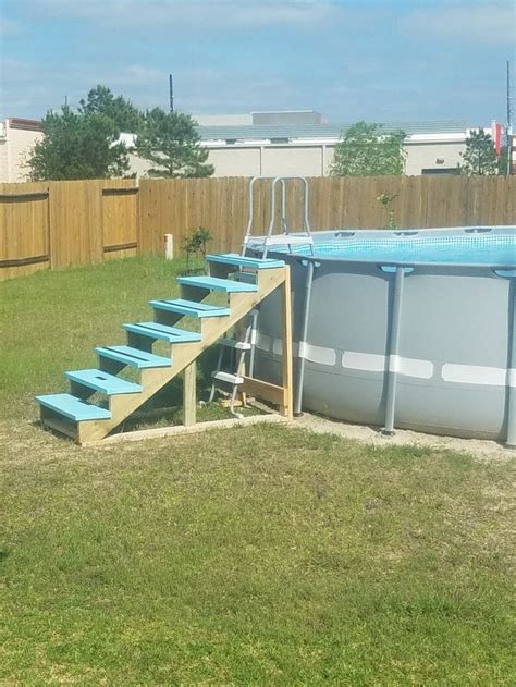 Diy Above Ground Pool Stairs Backyard Pool Landscaping Above Ground