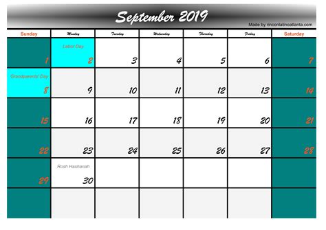 Labor day is a federal holiday in the united states celebrated on the first monday in september to honor and recognize the american labor movement and the works and contributions of laborers to the development and achievements of the united states. September 2019 Calendar With Holidays US, UK, Canada ...