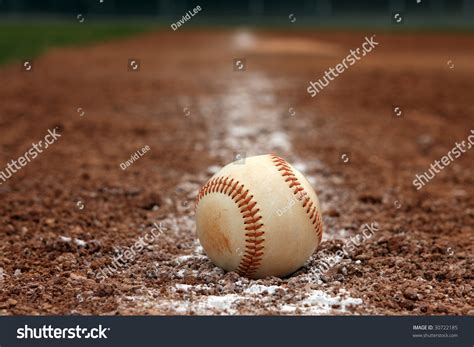 Baseball On The Baseline Stock Photo 30722185 Shutterstock
