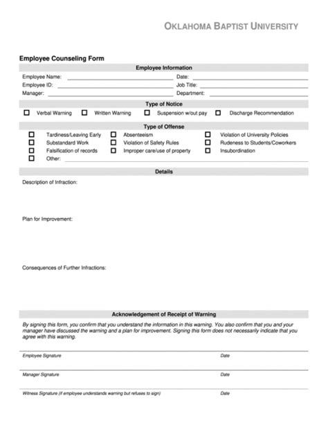 Employee Counseling Form Fill Out And Sign Printable Pdf Template
