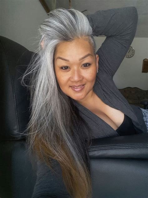 Gray hair can become dull easily. Gray hair don't care | Long gray hair, Grey hair don't ...