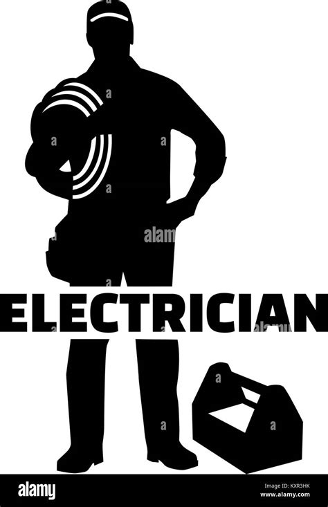 Electrician Silhouette With Job Title Stock Vector Image And Art Alamy