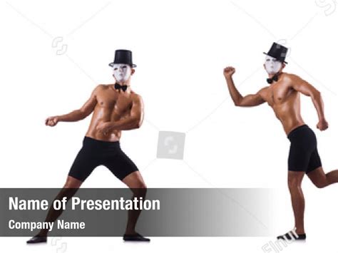 Performer Mime Naked Muscular Powerpoint Template Performer Mime