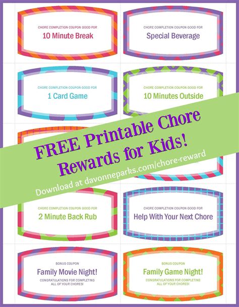 Free Printable Reward Coupons For Kids Tedy Printable Activities