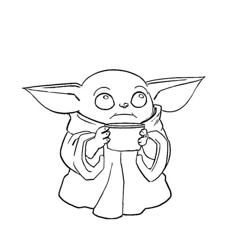 Baby Yoda Printable Coloring Pages