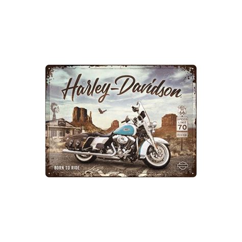 Placa De Metal 30x40 Cms Harley Davidson Route