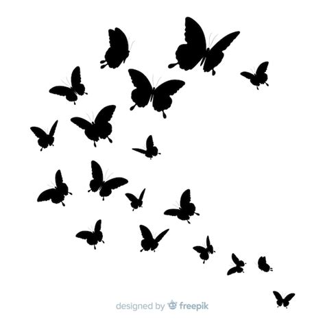 Flying Butterfly Silhouette Svg
