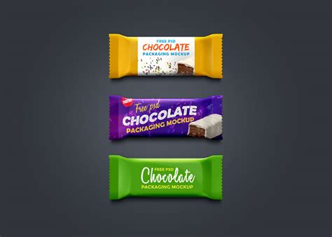 chocolate  granola bar packaging mockups mockup world