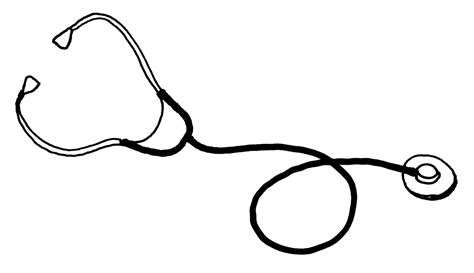 Stethoscope Free Black And White Health Outline Clipart Clip Art
