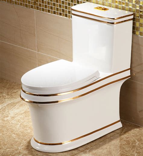 Luxury Toilet With Gold Lines Royal Toiletry Global