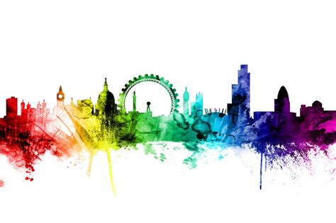 London Skyline Rainbow 2 Made To Measure Wall Mural Photowall