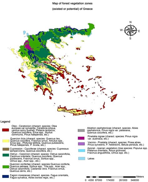 Natural vegetation map shows a world map, where the regions of the world have been shown with different colors according to the natural vegetation in that particular region of the world. Map of forest vegetation zones (extant or potential) of Greece. | Download Scientific Diagram
