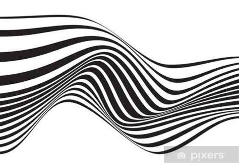 Wall Mural Optical Art Opart Striped Wavy Background Abstract Waves