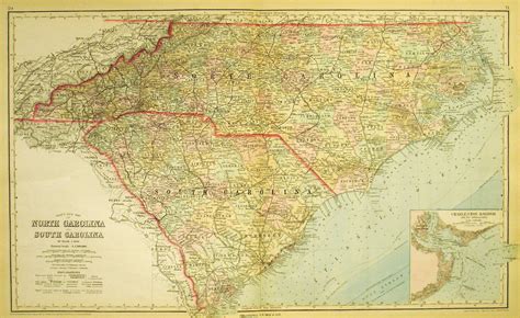 Grays New Map Of North Carolina And South Carolina The Old Map Gallery