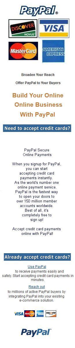 As long as the prepaid card has a select debit/credit card from the options, and then enter your prepaid credit card information. PayPal Secure Online Payments When you signup for PayPal, you can start accepting credit card ...