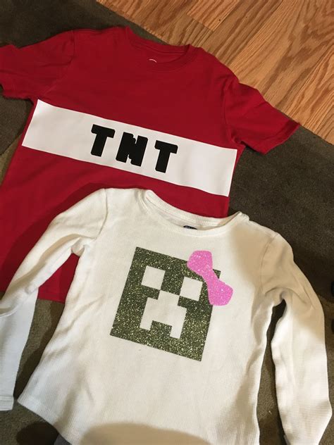 Minecraft Themed Shirts Made With Cricut Creeper Tnt Minecraft