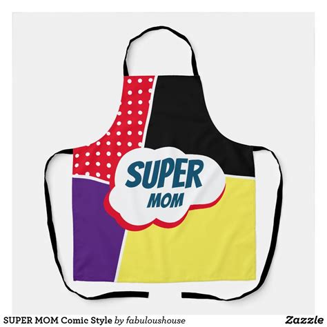 super mom comic cartoon with purple and yellow apron zazzle super mom comic styles yellow